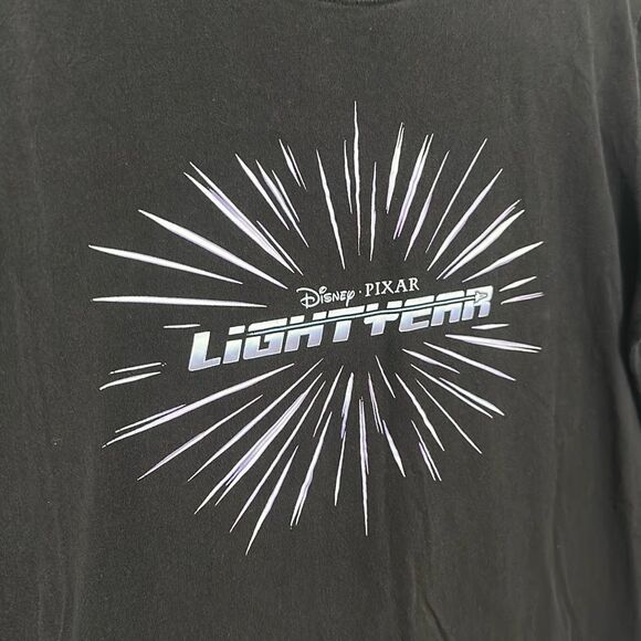 Mens Black Disney Pixar Lightyear Sunburst Crew Neck Short Sleeve T-Shirt Large - Picture 2 of 6